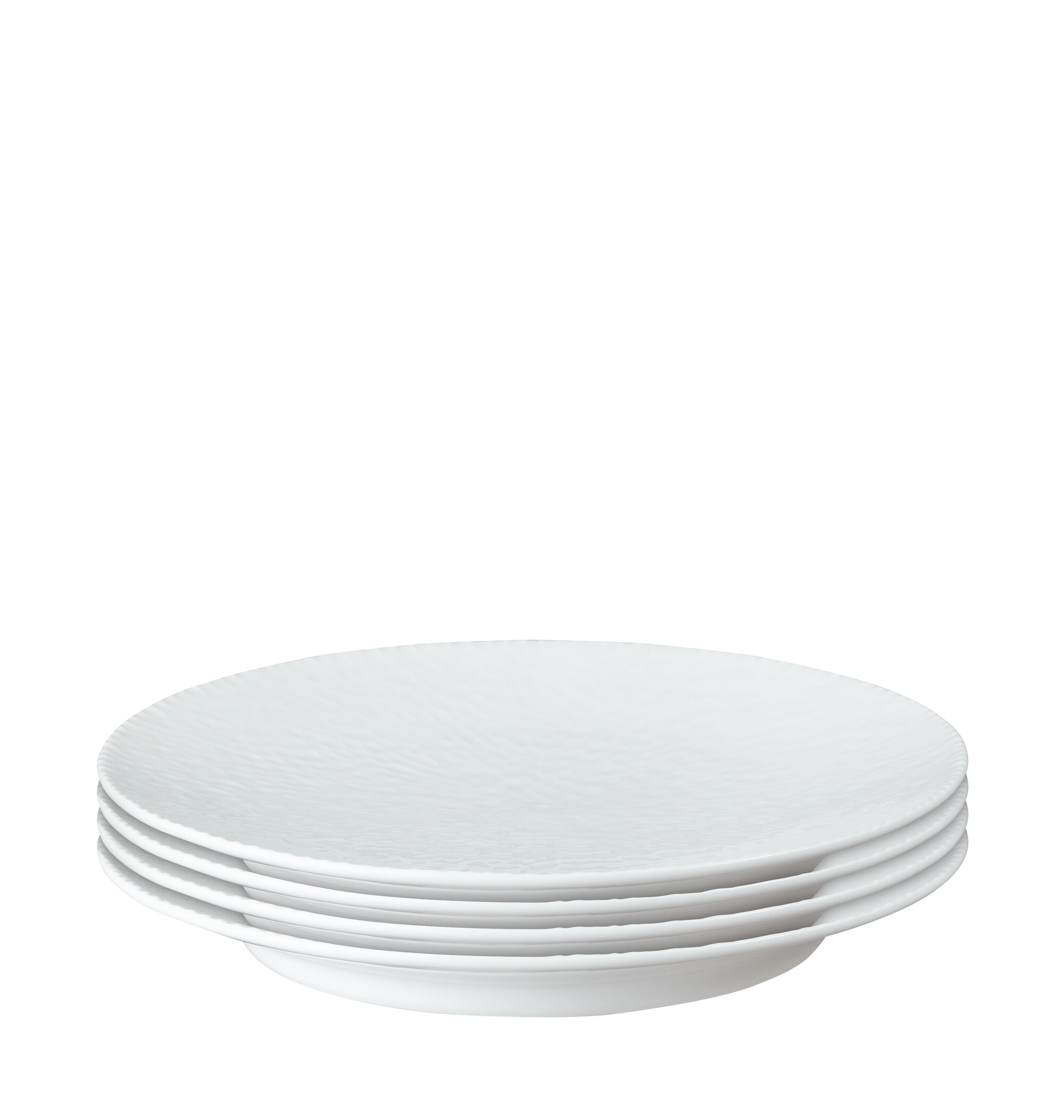 Product photograph of Porcelain Carve White Medium Plate Set Of 4 from Denby Retail Ltd